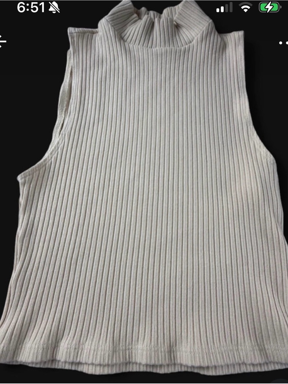 Reformation Ribbed Mock Neck Tank Top - Cream